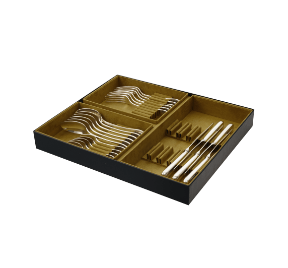 24-Piece Silver-Plated Flatware Set with Storage Box Aria